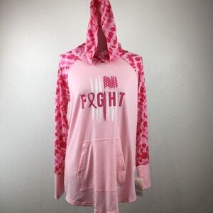 LULAROE NWT Fight Pink Hooded Pullover Long Sleeve Top Size Medium